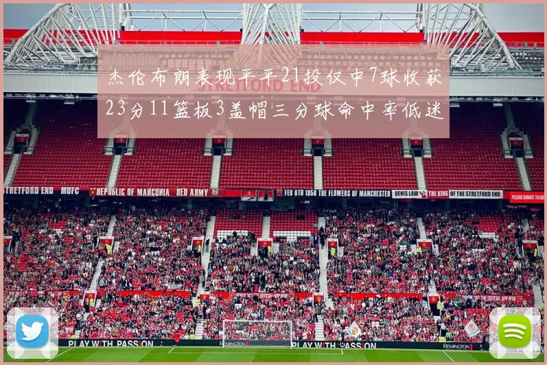 杰伦布朗表现平平21投仅中7球收获23分11篮板3盖帽三分球命中率低迷